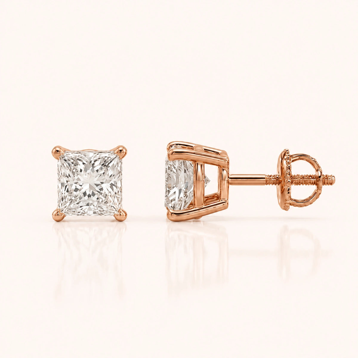 Princess Cut Diamond Earrings in Multiple Settings
