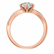 Metal View of 1.72 Ct Pear Cut Diamond Engagement Ring in Pavé Infinity Twist Setting