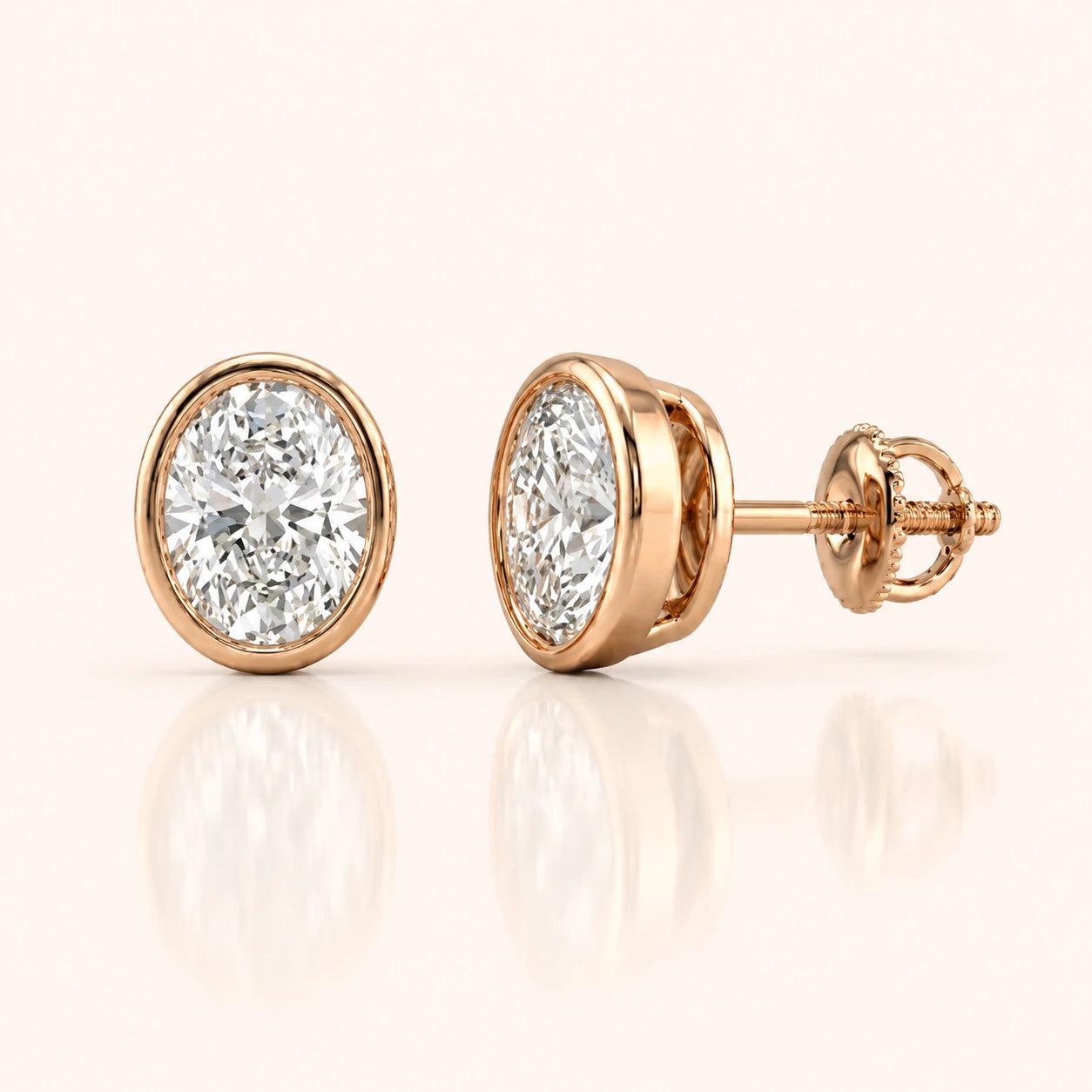 Oval Diamond Earrings in Multiple Settings & Carat