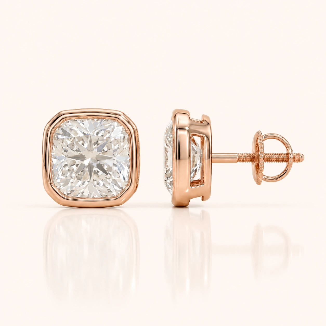 0.50 CT to 5 CT Cushion Cut Diamond Earrings