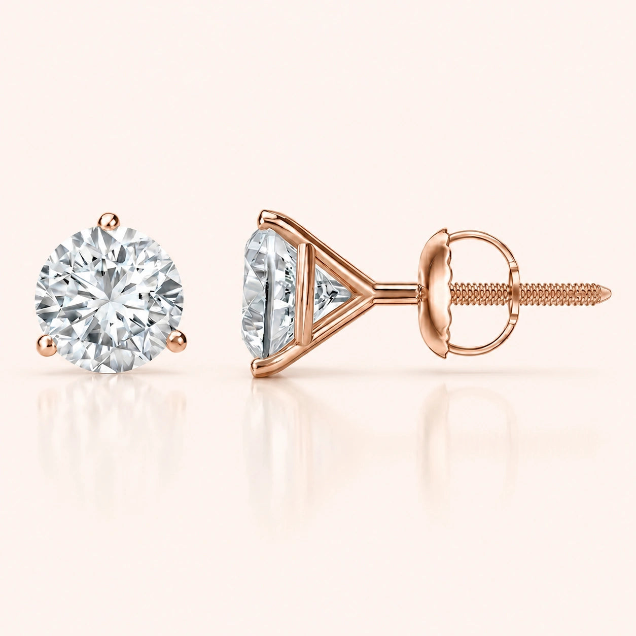 0.50 Ct to 5 Carat Round Stud Earrings in Multiple Settings