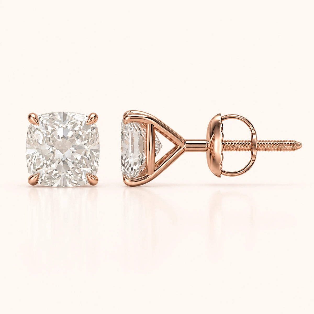0.50 CT to 5 CT Cushion Cut Diamond Earrings
