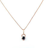 2 Carat Round Cut Prong Setting Black Diamond Pendant In Rose Gold