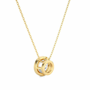 1.10 Carat Round Cut Bezel Setting Diamond Pendant In Yellow Gold