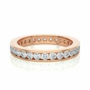 1.20 Carat Round Shaped Channel Set Lab Diamond Eternity Band In White Gold Rose