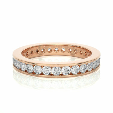 1.20 Carat Round Cut Channel Set Diamond Eternity Band In Rose Gold