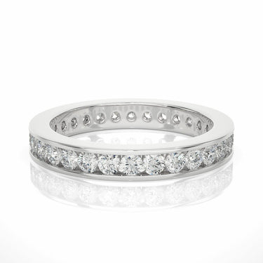 1.20 Carat Round Shaped Channel Set Lab Diamond Eternity Band In White Gold