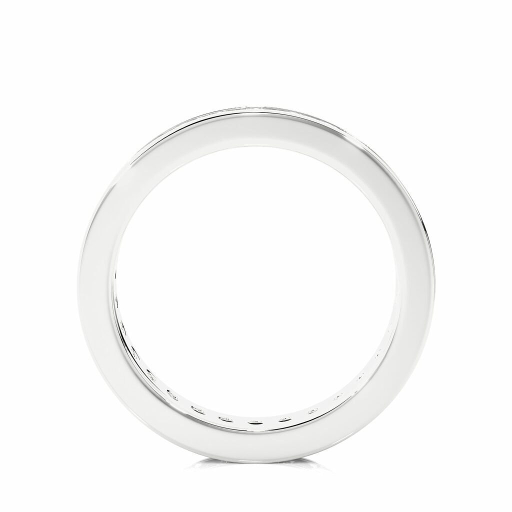 1.20 Carat Round Cut Channel Set Diamond Eternity Band In White Gold Eternity Wedding Rings