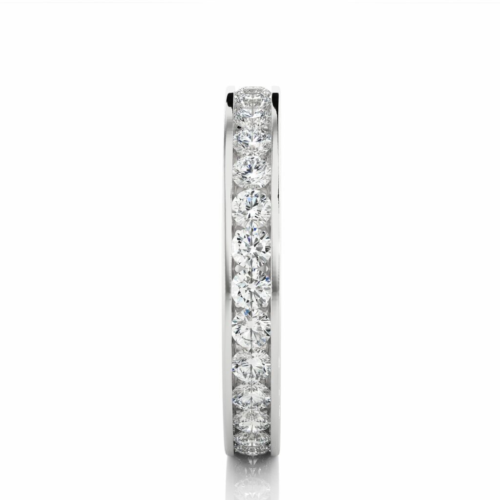 1.20 Carat Round Cut Channel Set Diamond Eternity Band In White Gold Eternity Wedding Rings