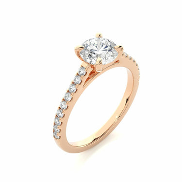 1.40 Carat Round Cut Prong Setting Moissanite Ring In Rose Gold