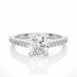 1.40 Carat Round Cut Prong Setting Moissanite Ring In White Gold