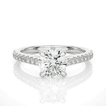 1.40 Carat Round Cut Prong Setting Moissanite Ring In White Gold