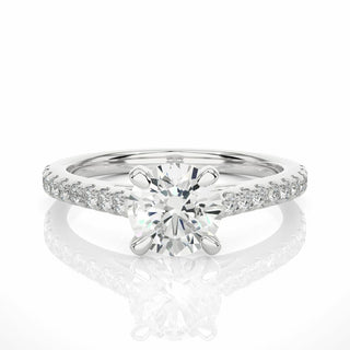 1.40 Ct Round Cut 4 Prong Setting Lab Diamond Solitaire Engagement Ring In White Gold