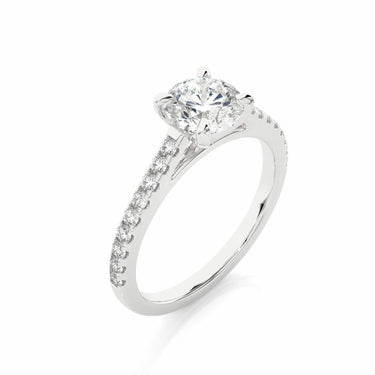 1.40 Carat Round Cut Prong Setting Moissanite Ring In White Gold