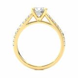 1.40 Carat Round Cut Prong Setting Moissanite Ring In Yellow Gold