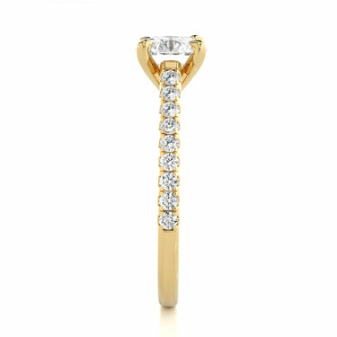 1.40 Carat Round Cut Prong Setting Moissanite Ring In Yellow Gold