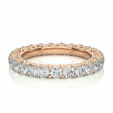 2.38 Carat Filigree Lab Diamond Eternity Band In White Gold