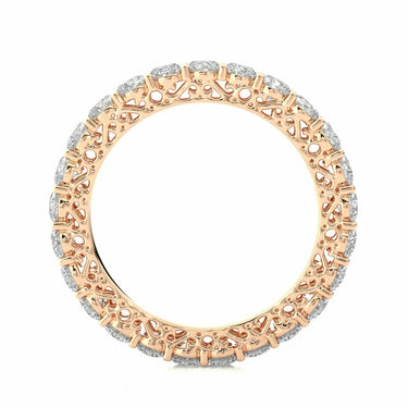 2.30 Carat Filigree Prong Setting Diamond Eternity Band In Rose Gold