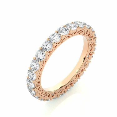 2.30 Carat Filigree Prong Setting Diamond Eternity Band In Rose Gold