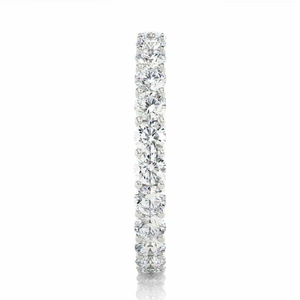 2.38 Carat Filigree Lab Diamond Eternity Band In White Gold Eternity Wedding Rings