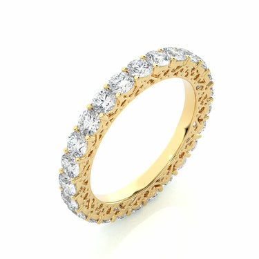 2.30 Carat Filigree Prong Setting Diamond Eternity Band In Yellow Gold