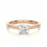 0.75 Carat Round Cut Solitaire Prong Setting Lab Diamond Ring In Rose Gold