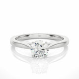 0.75 Carat Round Cut Solitaire Prong Setting Lab Diamond Ring In White Gold