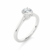 0.75 Carat Round Cut Solitaire Prong Setting Lab Diamond Ring In White Gold