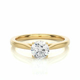 0.75 Carat Round Cut Solitaire Prong Setting Lab Diamond Ring In Yellow Gold