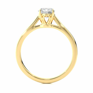 0.75 Carat Round Cut Solitaire Prong Setting Lab Diamond Ring In Yellow Gold