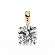 1.67 Round Brilliant Cut Diamond Solitaire Pendant in Yellow Gold