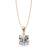 1.67 Round Brilliant Cut Diamond Solitaire Pendant in Yellow Gold Lab Diamond