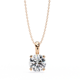 1.67 Round Brilliant Cut Diamond Solitaire Pendant in Yellow Gold