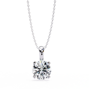 1.67 Round Brilliant Cut Diamond Solitaire Pendant in Yellow Gold Lab Diamond
