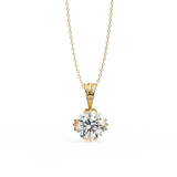 2 Ct Round Brilliant Diamond Necklace in Yellow Gold