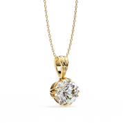 2 Ct Round Brilliant Diamond Necklace in Yellow Gold