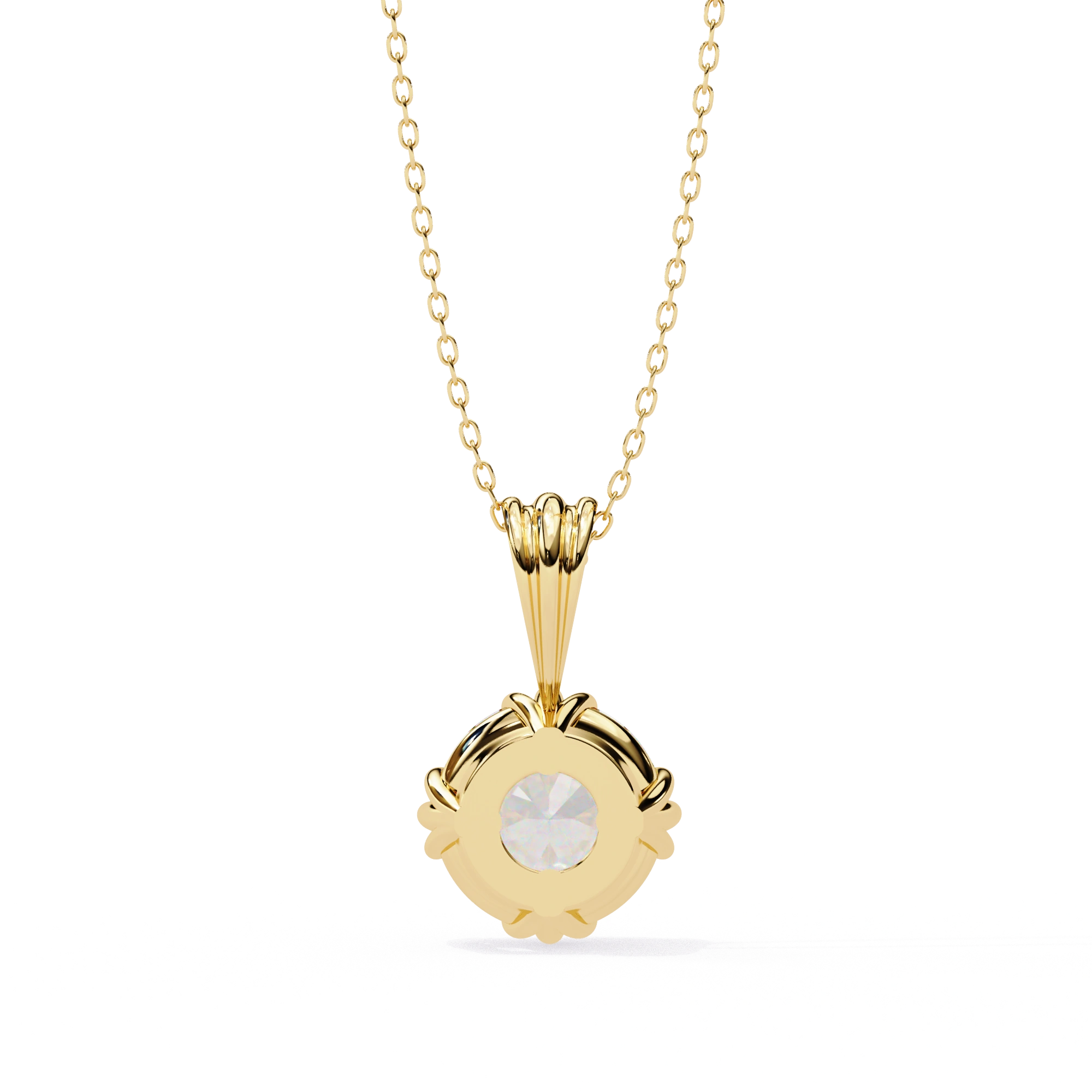 2 Ct Round Brilliant Diamond Necklace in Yellow Gold