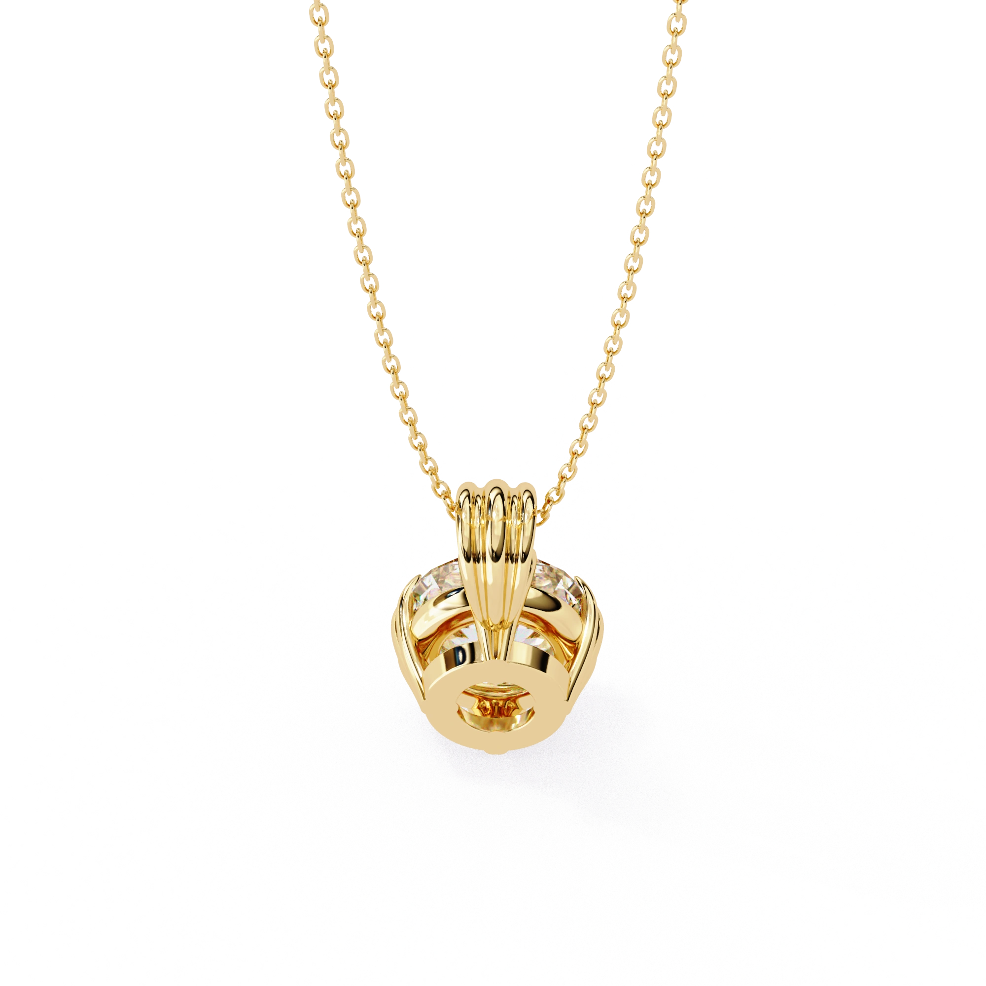 2 Ct Round Brilliant Diamond Necklace in Yellow Gold