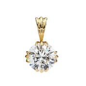 2 Ct Round Brilliant Diamond Necklace in Yellow Gold