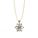 2.43 Ct Round Lab Diamond Crown Basket Pendant Yellow Gold