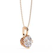 2 Ct Round Lab Diamond Solitaire Pendant Six Prong Rose Gold