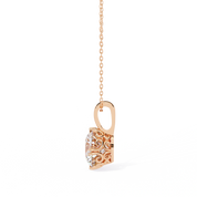 2 Ct Round Lab Diamond Solitaire Pendant Six Prong Rose Gold