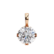 2 Ct Round Lab Diamond Solitaire Pendant Six Prong Rose Gold