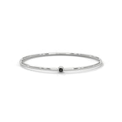Round Cut Diamond Black Diamond Solitaire Bangle Bracelets
