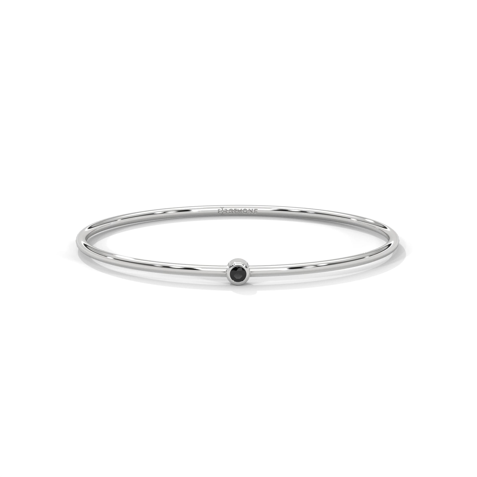 Round Cut Diamond Black Diamond Solitaire Bangle Bracelets