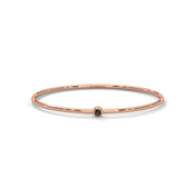 Round Cut Diamond Black Diamond Solitaire Bangle Bracelets 18K Rose Gold