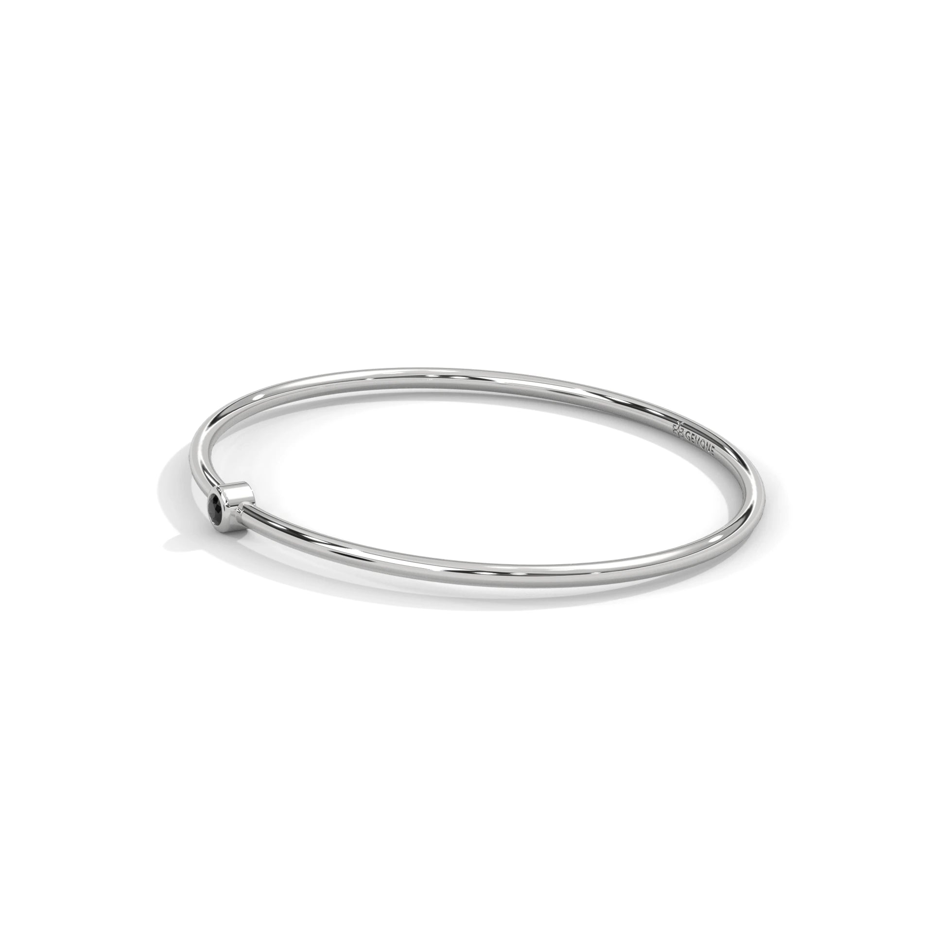 Round Cut Diamond Black Diamond Solitaire Bangle Bracelets
