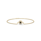 Luxury Round Cut Diamond Halo Black & White Diamond Bracelet