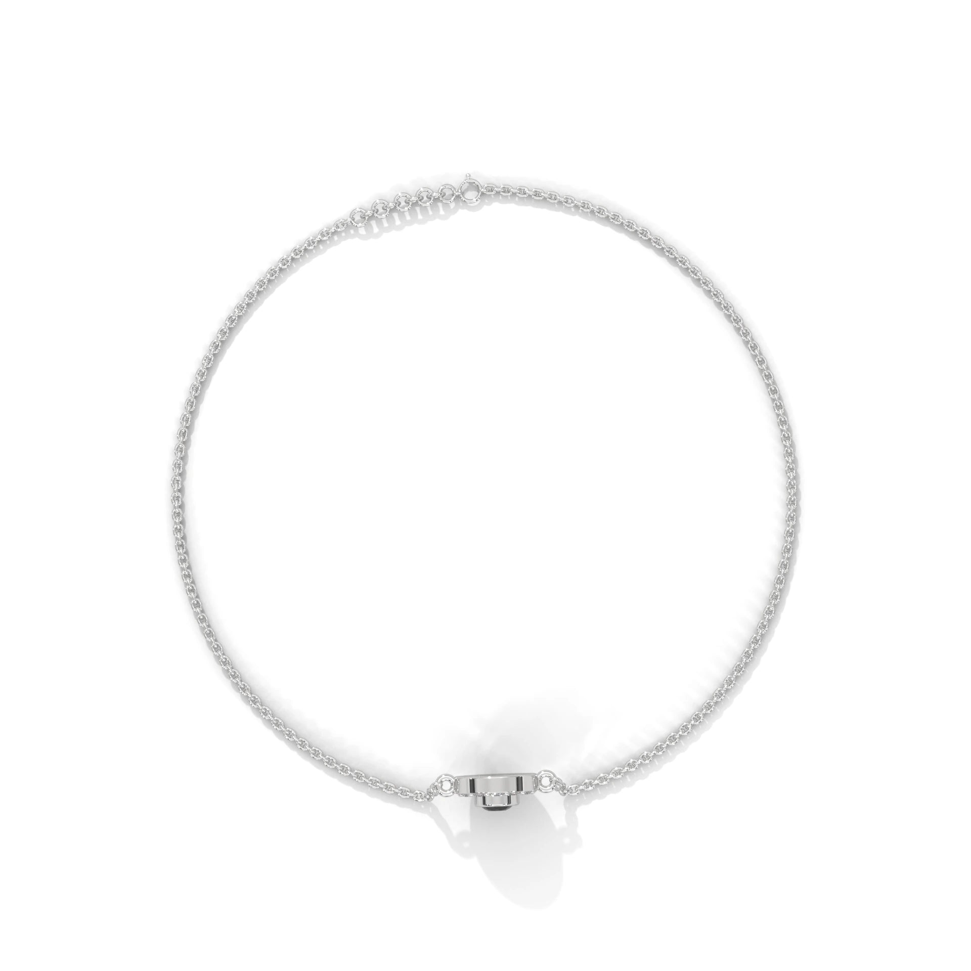 Round Cut Halo Black & White Diamond Bracelet