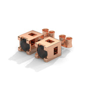 0.08 Carat Round Cut Black Diamond Stud Earrings in Rose Gold